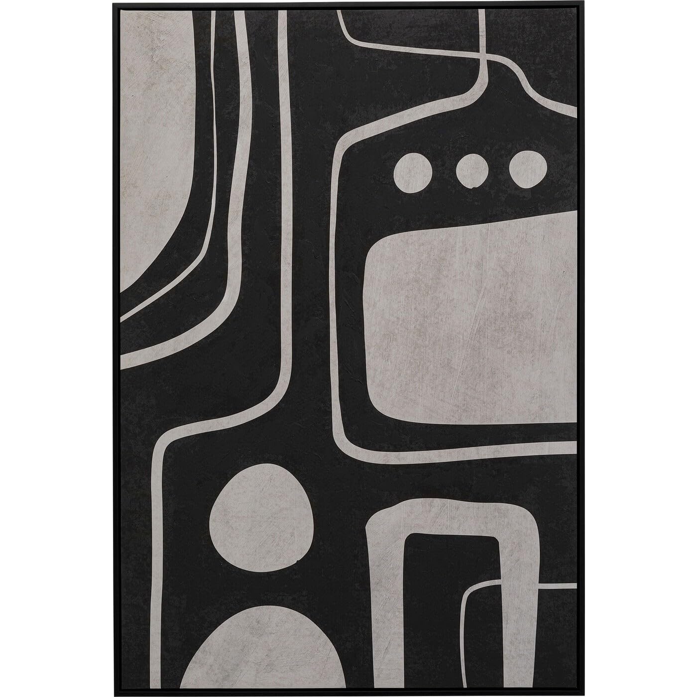 kare-design-wandbild-artistic-blacky-schwarz-wei-gerahmtes-bild-110x70-cm image 1