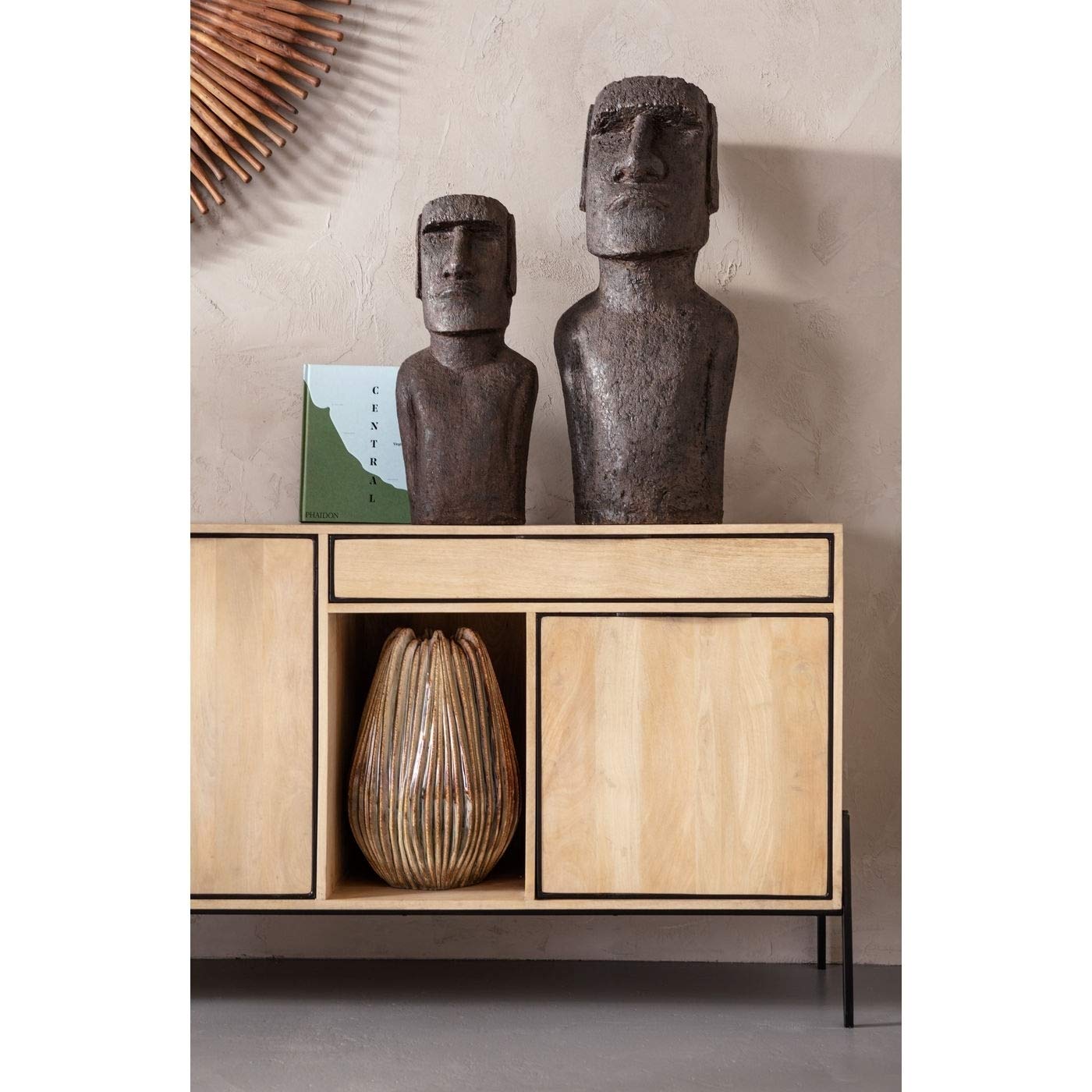 kare-design-spiegel-sunlight-rund-braun-holzrahmen-120cm-122x122x5cm image 5
