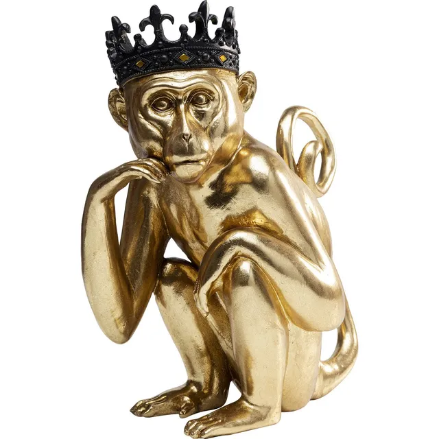 kare-design-deko-figur-king-lui-gold-affe-tierfigur-35-cm-polyresin-gold-schwarz image 1