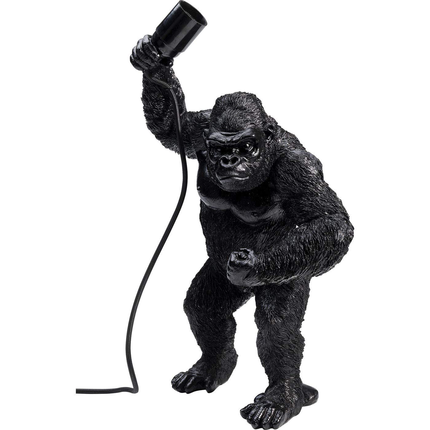 kare-design-tischleuchte-gorille-schwarz-gorilla-leuchte-aus-kunststein image 1