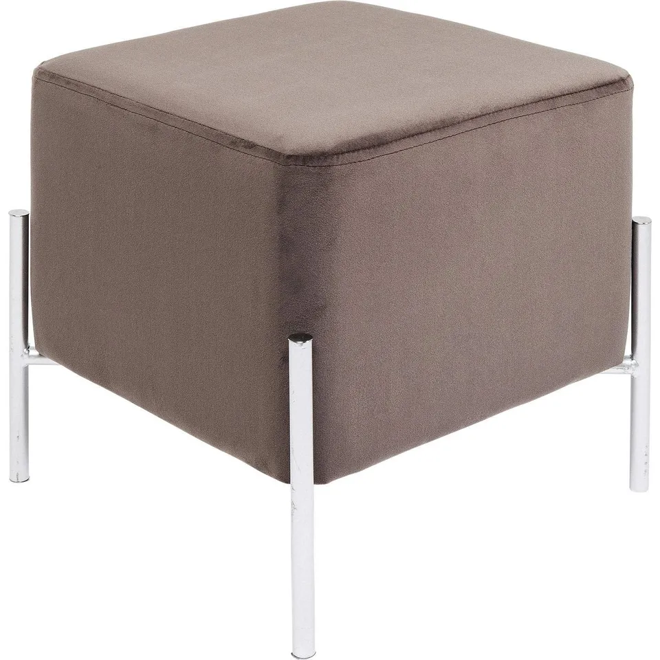 kare-design-hocker-franzi-brown-silver-37x37-cm-sitzhocker-bis-120-kg image 1