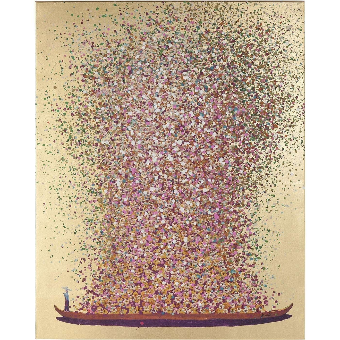 kare-design-bild-touched-flower-boat-gold-pink-160x120x3-5-cm-canvas image 1