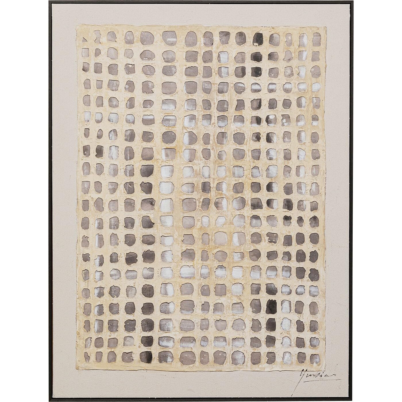kare-design-wandbild-glitter-curtain-beige-gerahmtes-acryl-bild-120x90-cm image 1