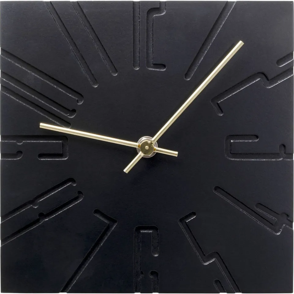 kare-design-wanduhr-cubito-19x19-cm-schwarz-gold-quarz image 1