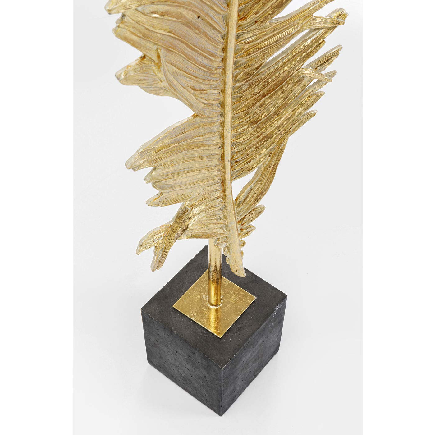 kare-design-deko-feather-two-147cm-feder-skulptur-stahl-gold-mit-polyresin-socke image 8
