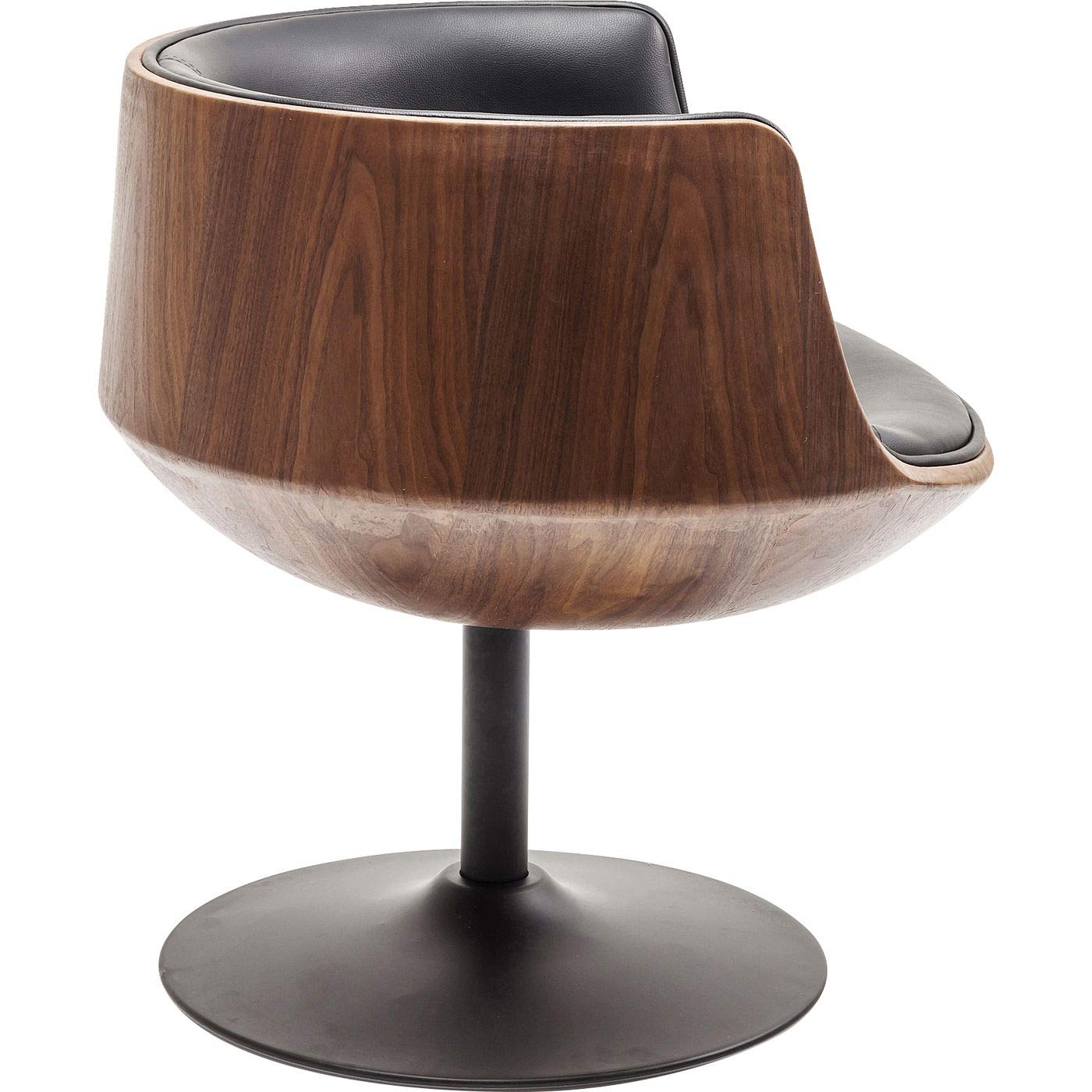 kare-design-drehstuhl-club-walnut-schwarz-braun-mid-century-sessel-75x62x61cm image 7