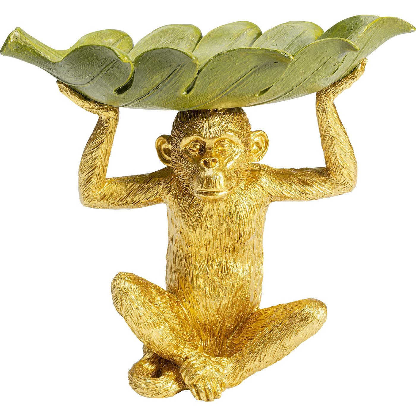 kare-design-deko-schale-banana-leaf-gold-gr-n-ablageschale-22x24x14-cm image 1