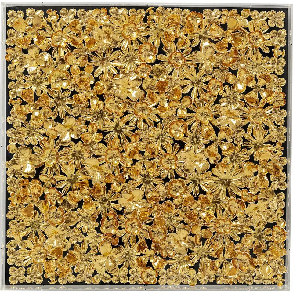 kare-design-deko-rahmen-gold-flower-80x80x5cm-3d-bild-acrylglas image 1