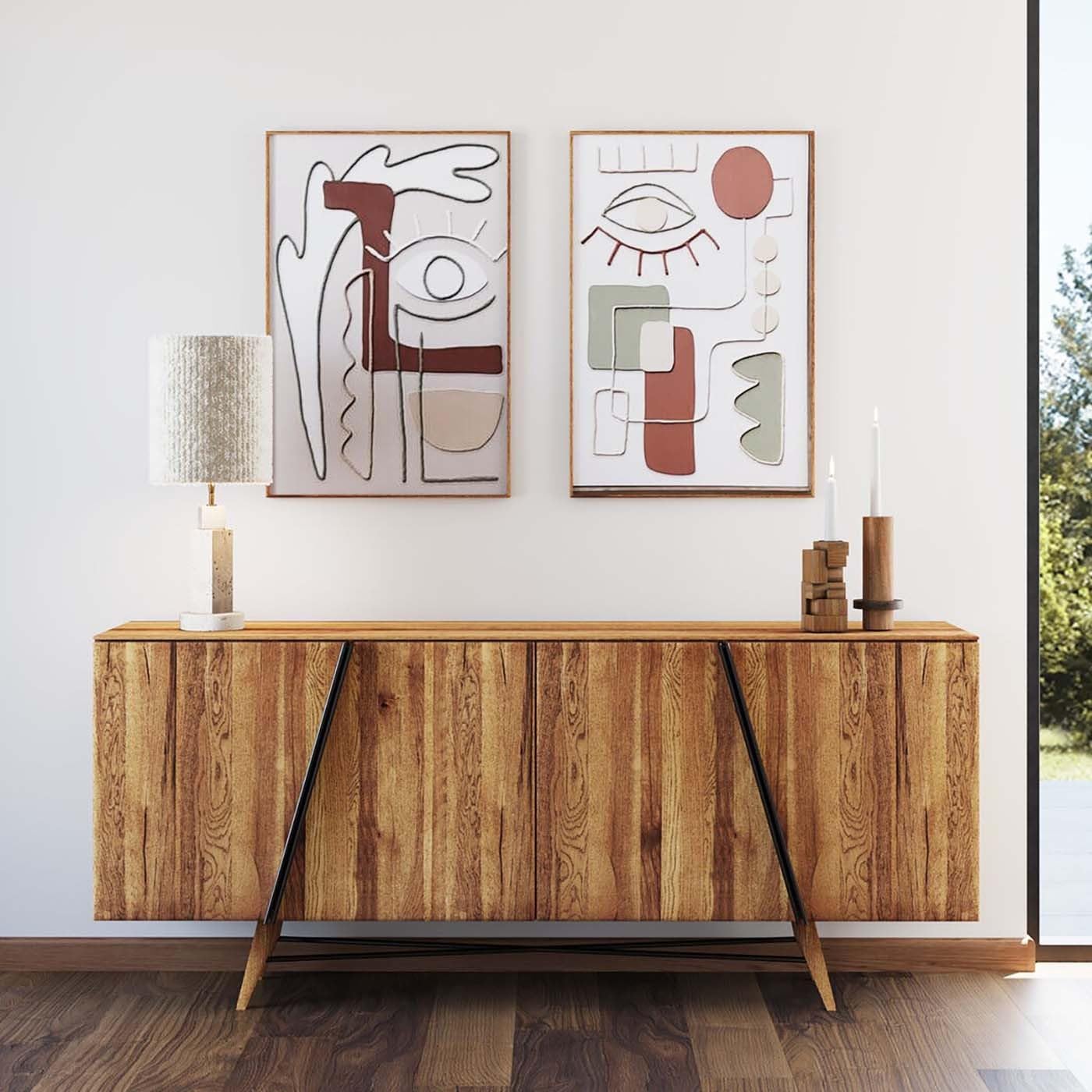kare-design-wandbild-art-eye-rechts-beige-abstrakte-leinwand-90x60-cm image 2