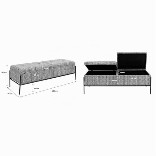 kare-design-bank-storage-schwarz-wei-sitzbank-mit-2-f-chern-43x120x40cm image 8