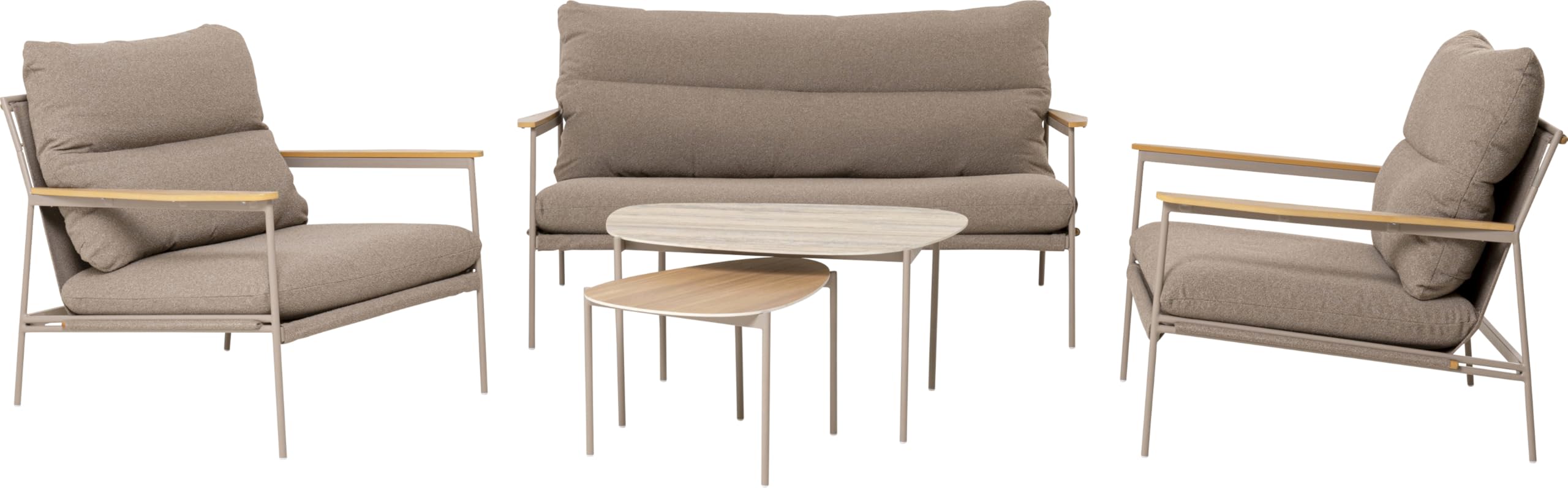 kare-design-sitzgruppe-corsica-creme-outdoor-loungeset-bank-2-sessel-2-tische image 1