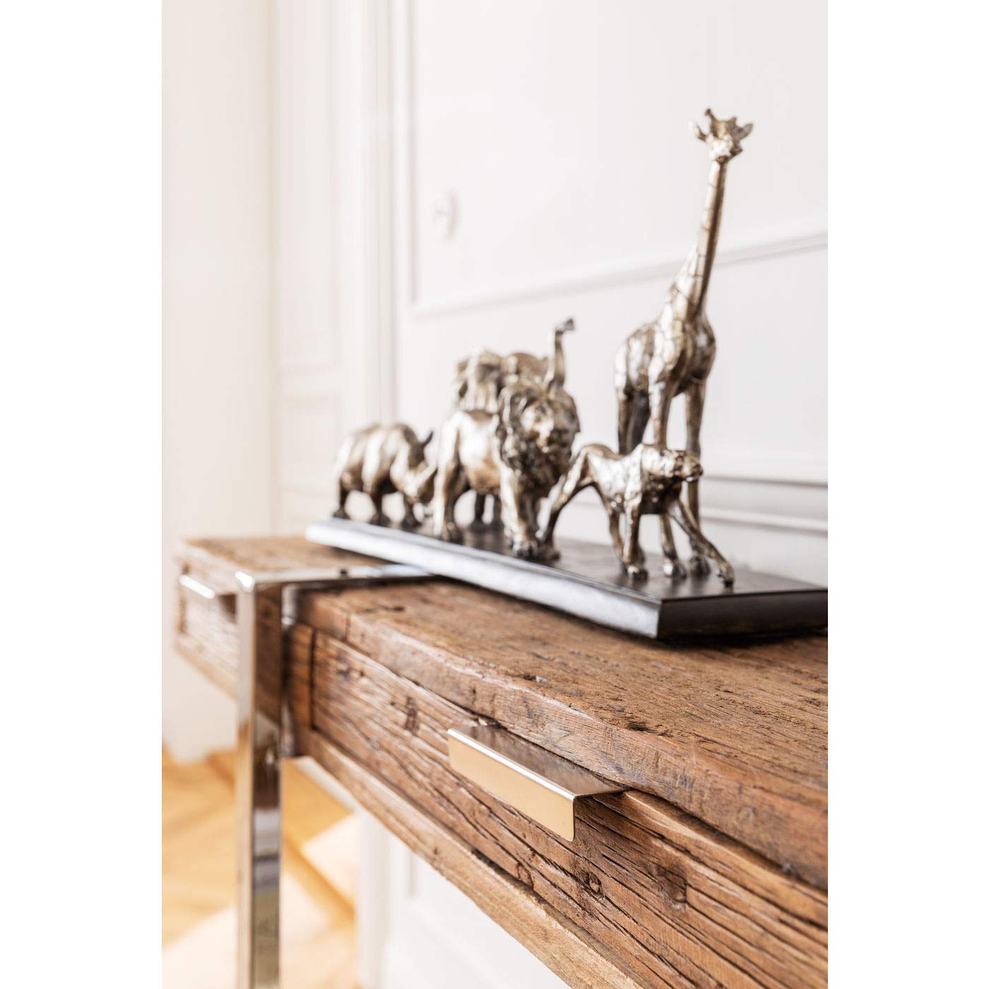 kare-design-deko-objekt-animal-journey-silber-36x71x16-cm image 2