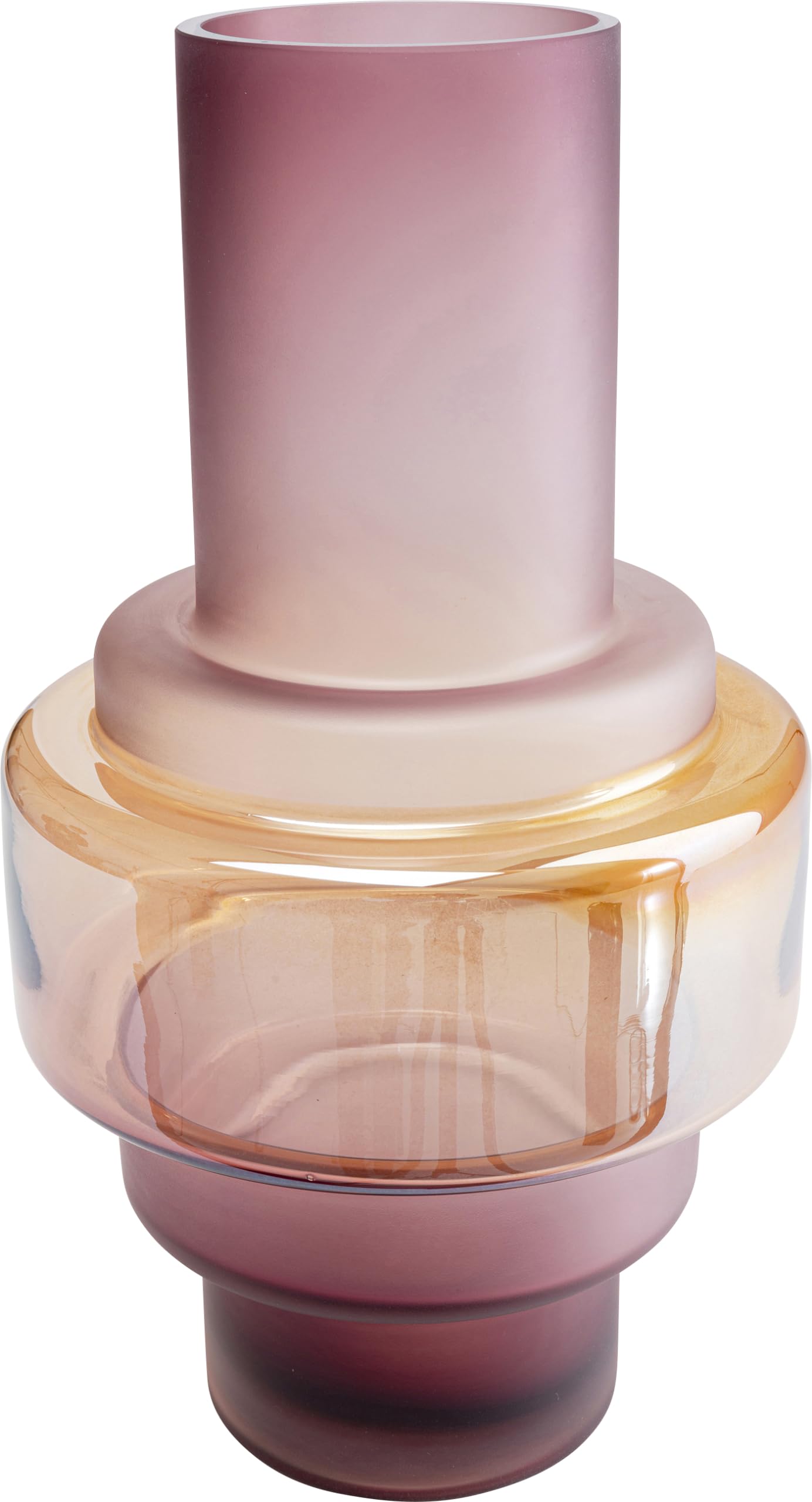 kare-design-rosie-vase-lila-35-cm-hohe-glas-blumenvase-rosa-gold image 1