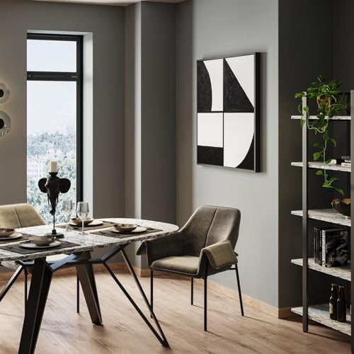 kare-design-bild-mit-rahmen-modulo-schwarz-wei-100x100cm-leinwandbild-abstrakt-m image 8