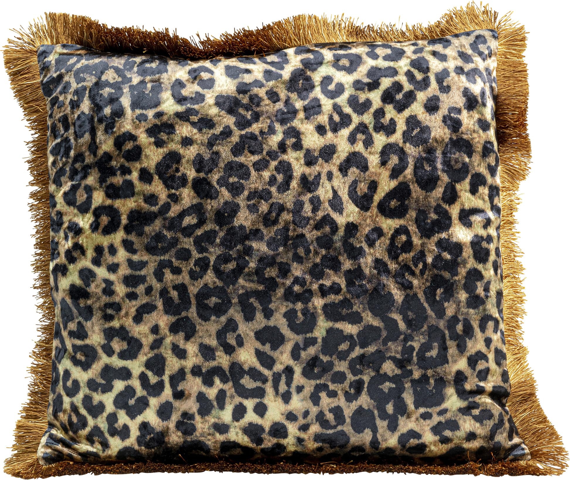 kare-design-leo-fringe-dekokissen-braun-gold-55x55-cm-leoparden-motiv-mit-franse image 1