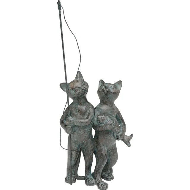 kare-design-deko-figur-fisher-cats-grau-schwarz-28x12x6-cm image 1