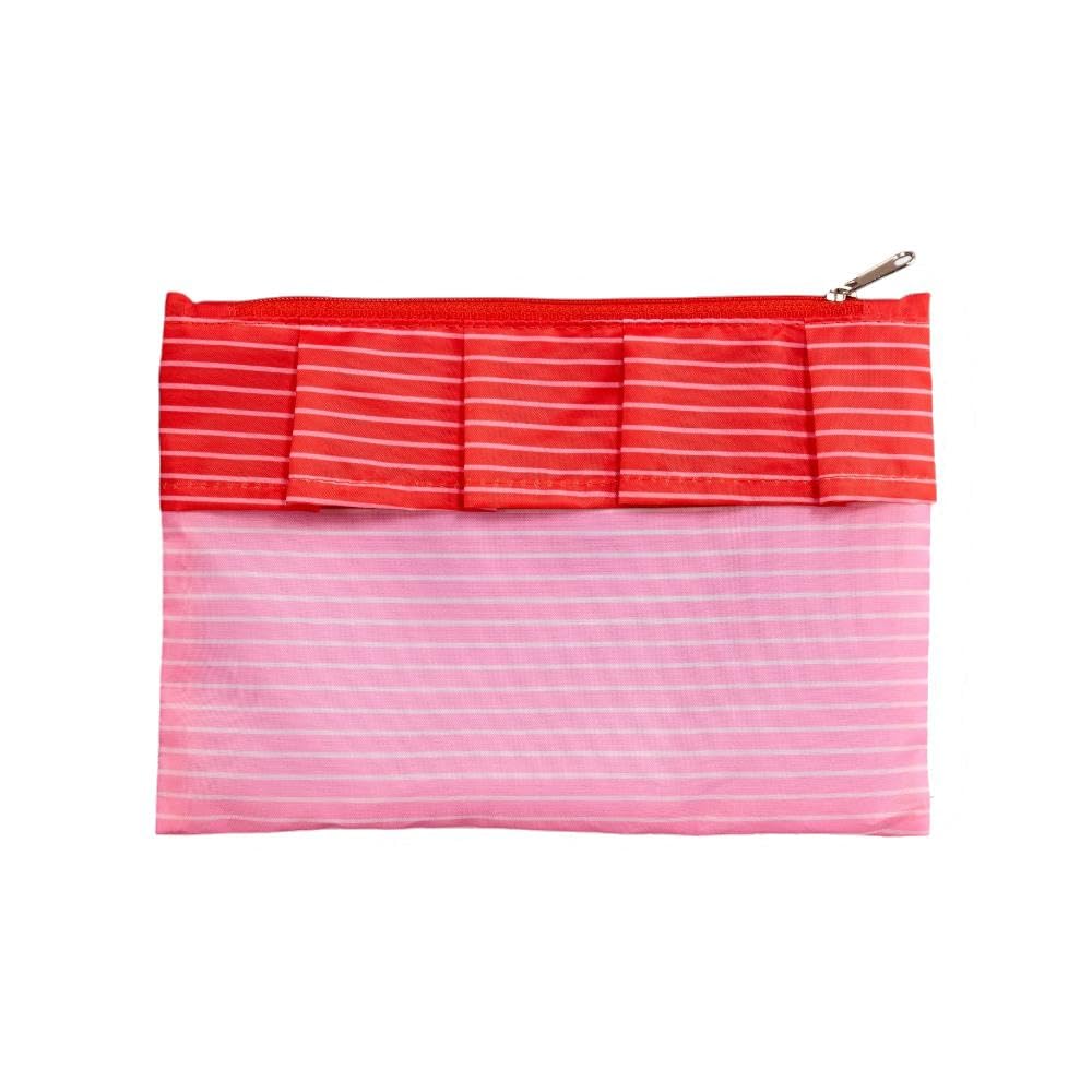 cedon-easy-bag-volant-stripes-pink-red-einkaufsbeutel image 2