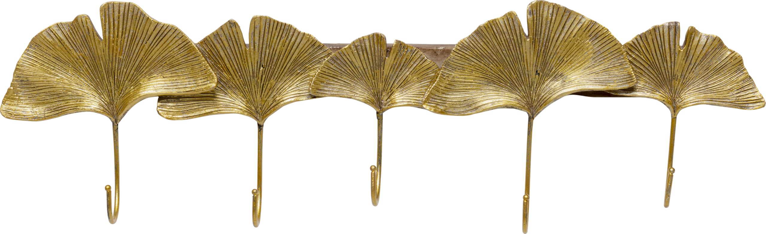 kare-design-wandgarderobe-ginkgo-leaf-gold-garderobenleiste-mit-5-haken-46-5-cm image 1