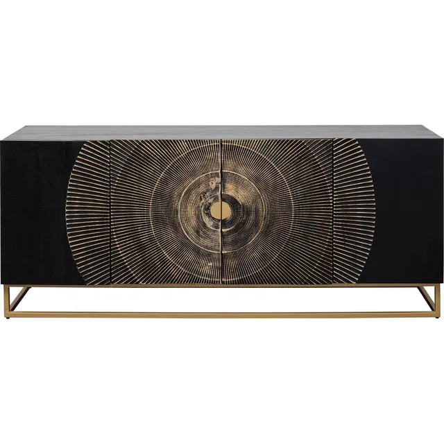 kare-design-sideboard-madeira-dunkel-4-t-rer-177x75-cm-schwarz image 1