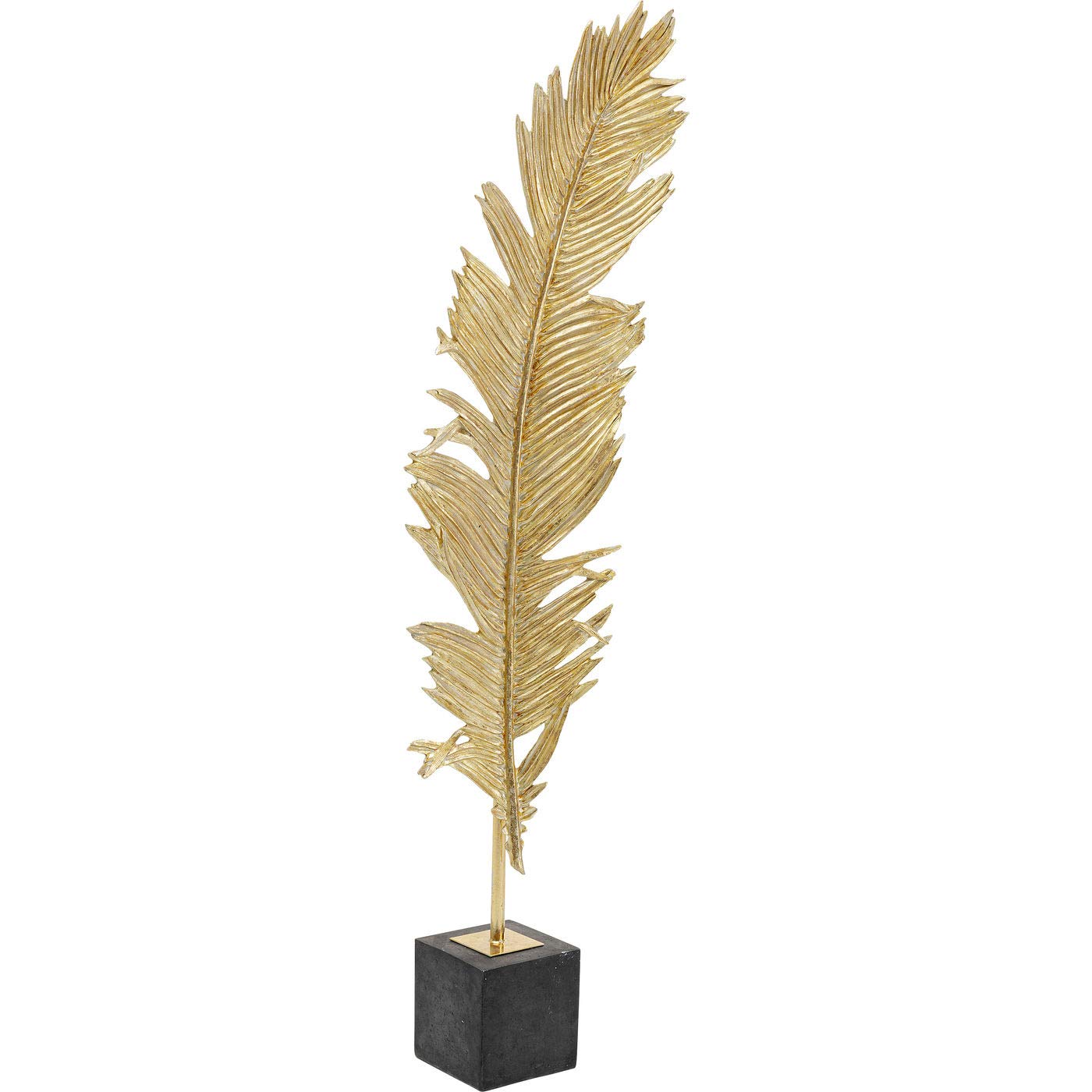 kare-design-deko-feather-two-147cm-feder-skulptur-stahl-gold-mit-polyresin-socke image 3