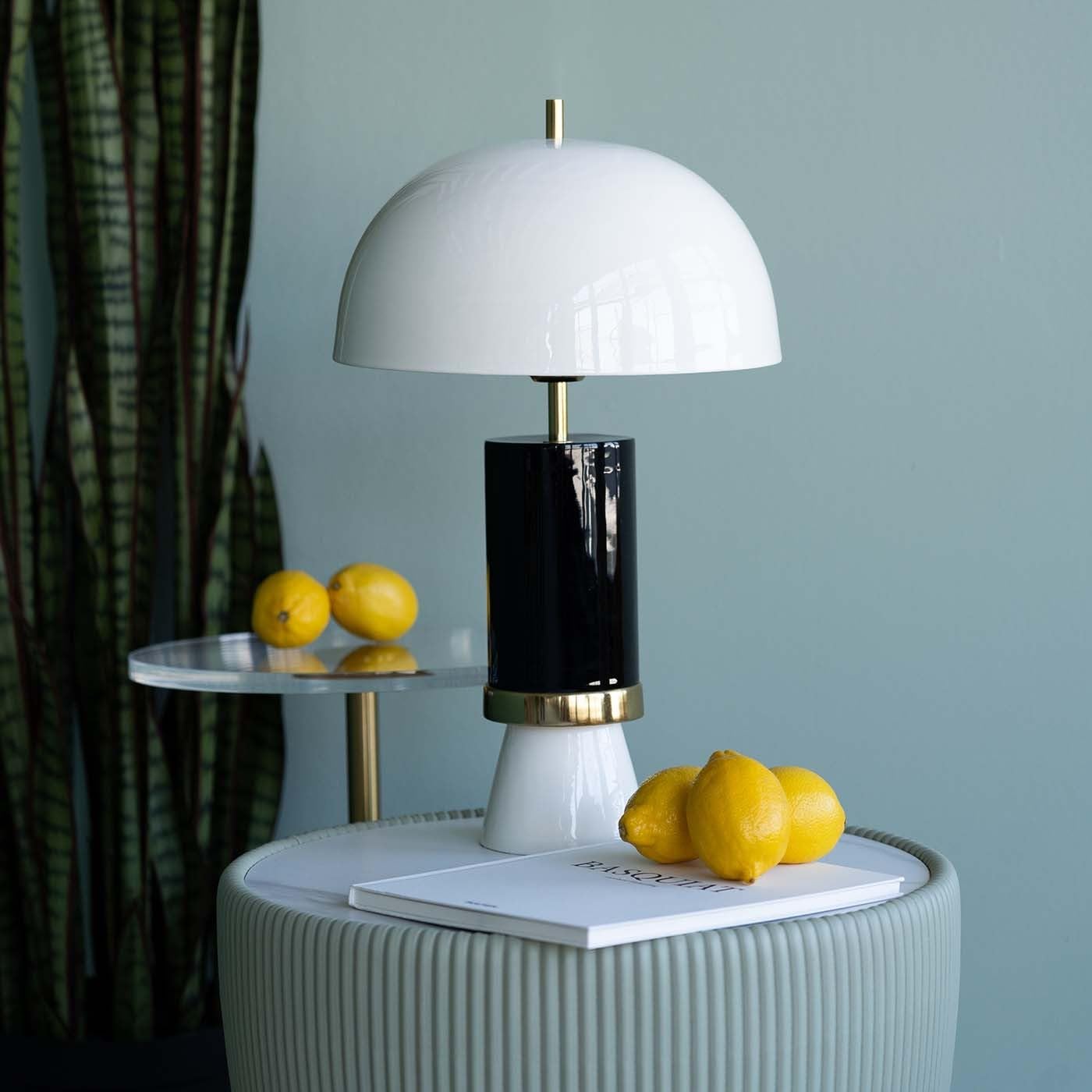 kare-design-tischlampe-josy-schwarz-wei-edelstahl-51x30x30-cm image 2