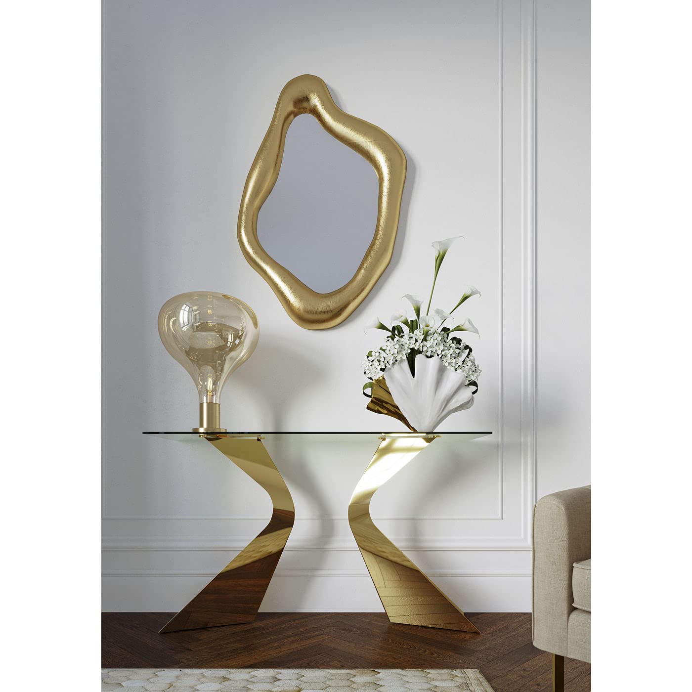 kare-design-gloria-konsole-82x140x45-cm-konsolentisch-gold-mit-glasplatte image 4