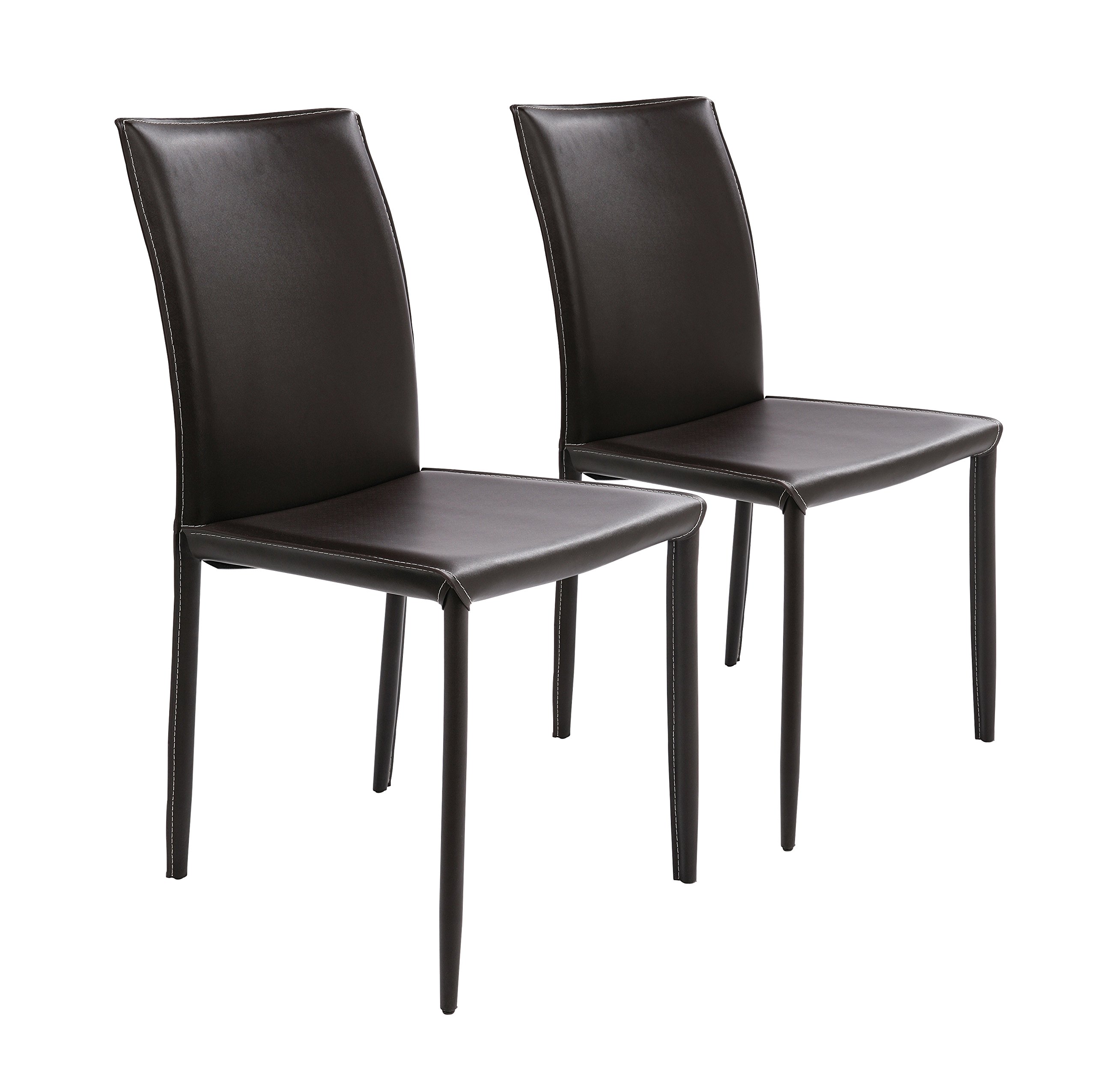 kare-design-stuhl-milano-brown-91x47x61cm-esszimmerstuhl-coffeebraun-kunstleder image 1