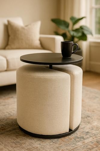 kare-design-better-together-beistelltisch-mit-hocker-2-teilig-creme-schwarz-53x4 image 8