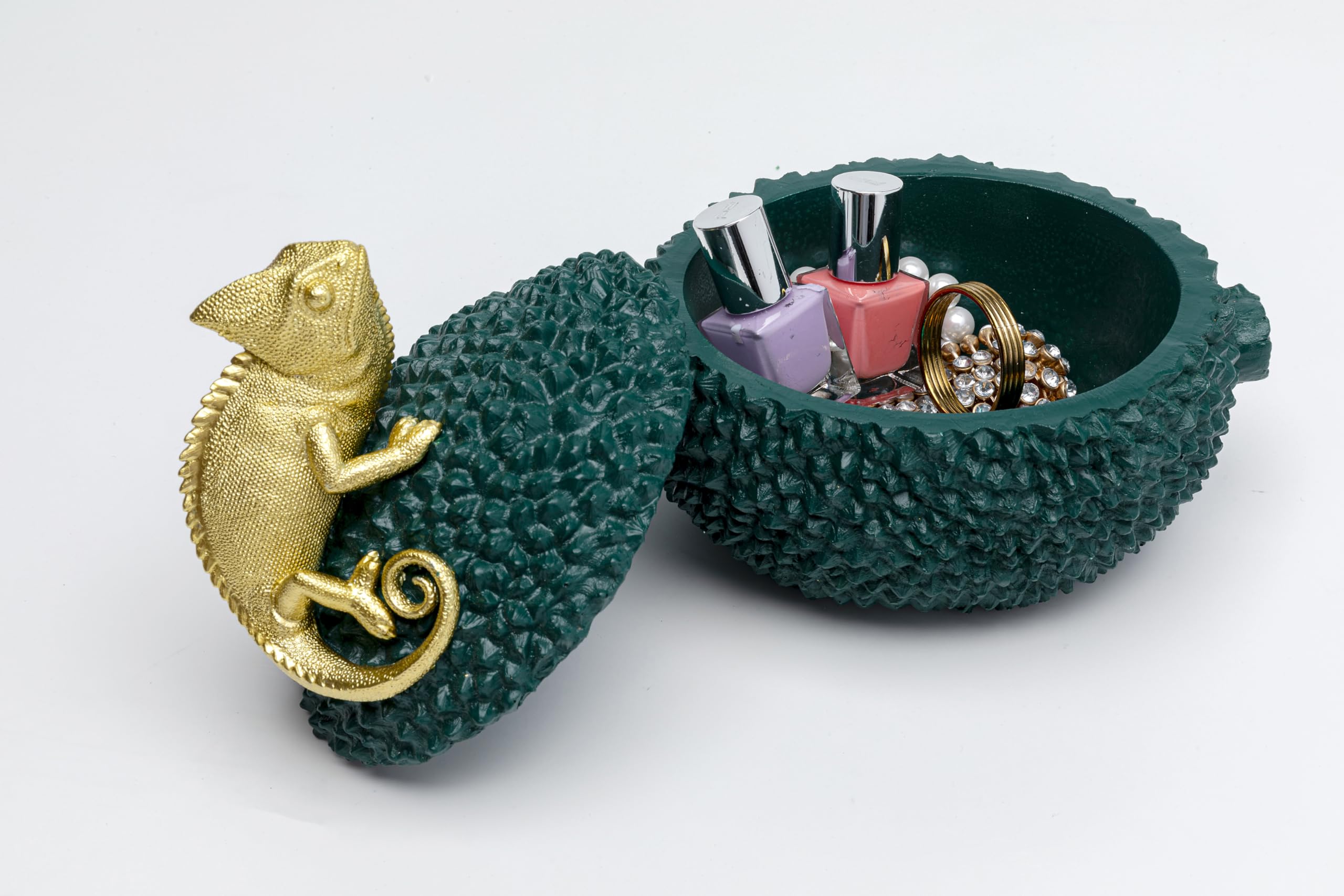 kare-design-deko-dose-chameleon-gold-petrol-20x20x16-cm-aufbewahrungsdose image 3