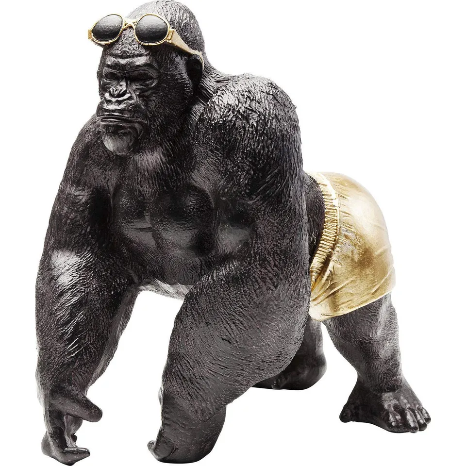 kare-design-monkey-beach-deko-objekt-affe-grau-schwarz-30x30x21-cm image 1