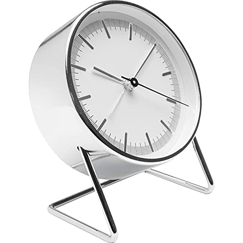 kare-design-wecker-levin-silber-12x10x7-cm-tischuhr-metall-quarz image 8