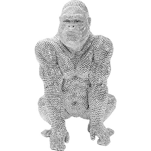 kare-design-shiny-gorilla-deko-figur-silber-46x28x28-cm image 8