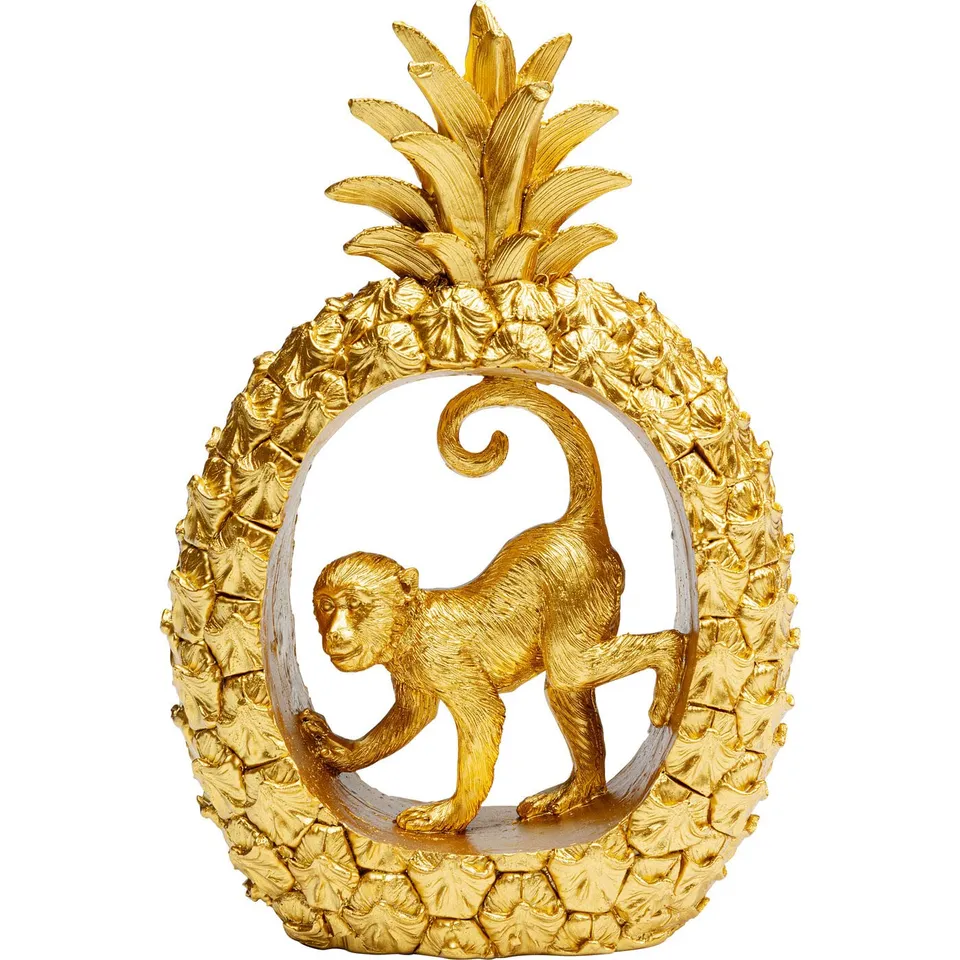 kare-design-deko-figur-playing-in-the-pineapple-23-cm-ananas-figur-gold image 1