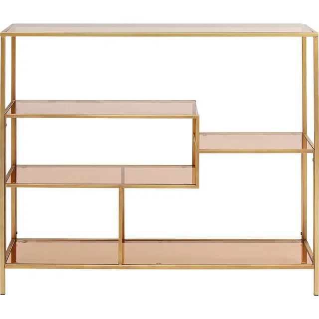 kare-design-regal-loft-gold-schmal-standregal-5-ablagen-100x115x30-cm-glas-metal image 1