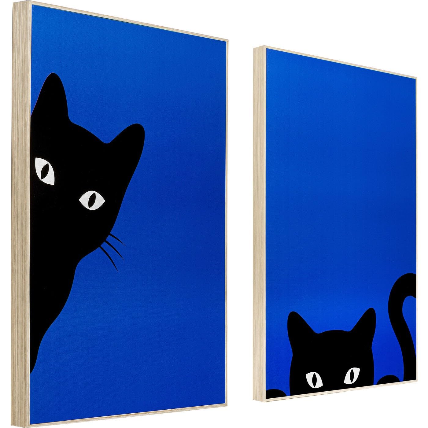 kare-design-ciao-gatto-wandbild-2er-set-blau-schwarz-60x40x3-cm image 3