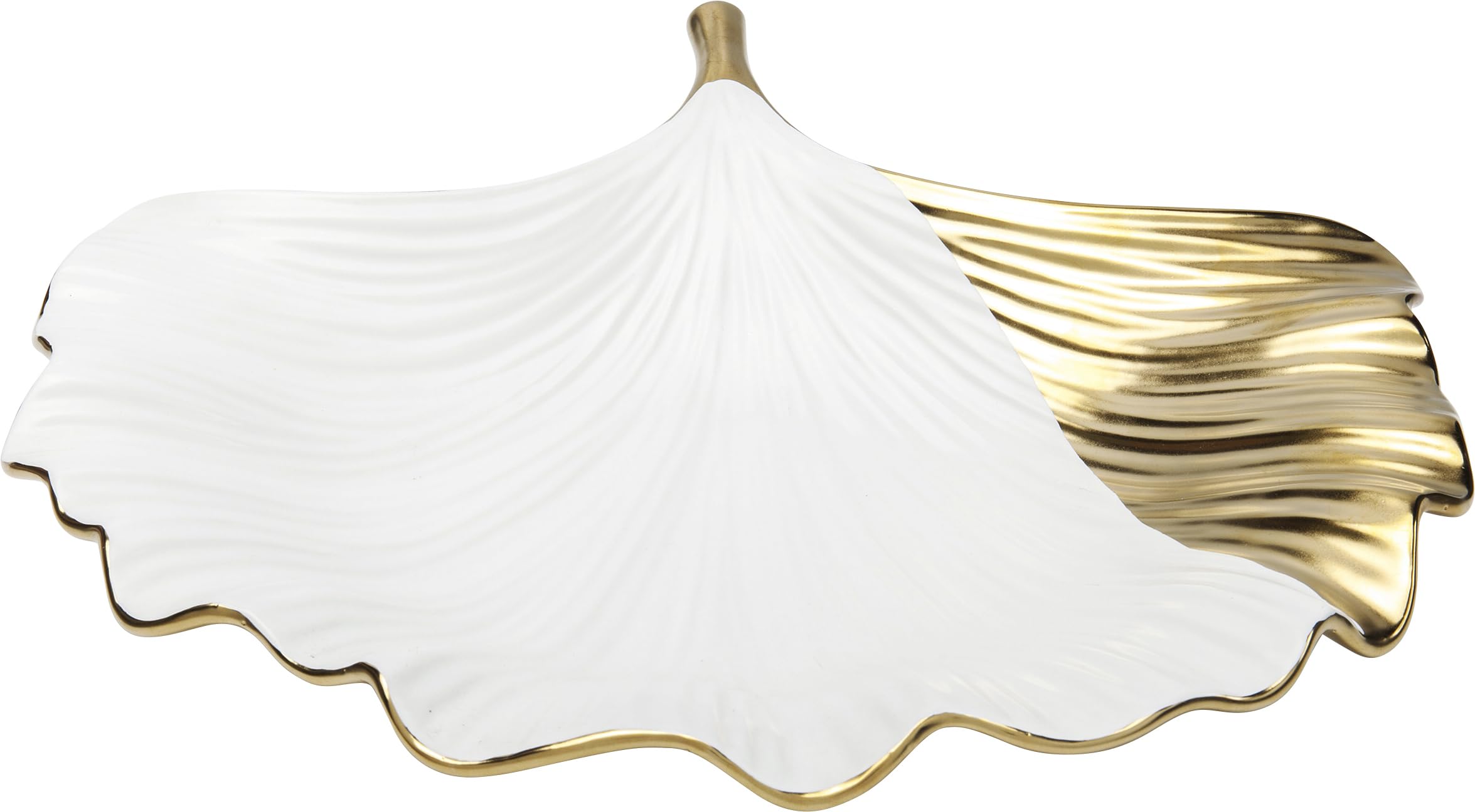 kare-design-deko-schale-ginkgo-elegance-side-wei-gold-porzellanschale-28x28-cm image 4