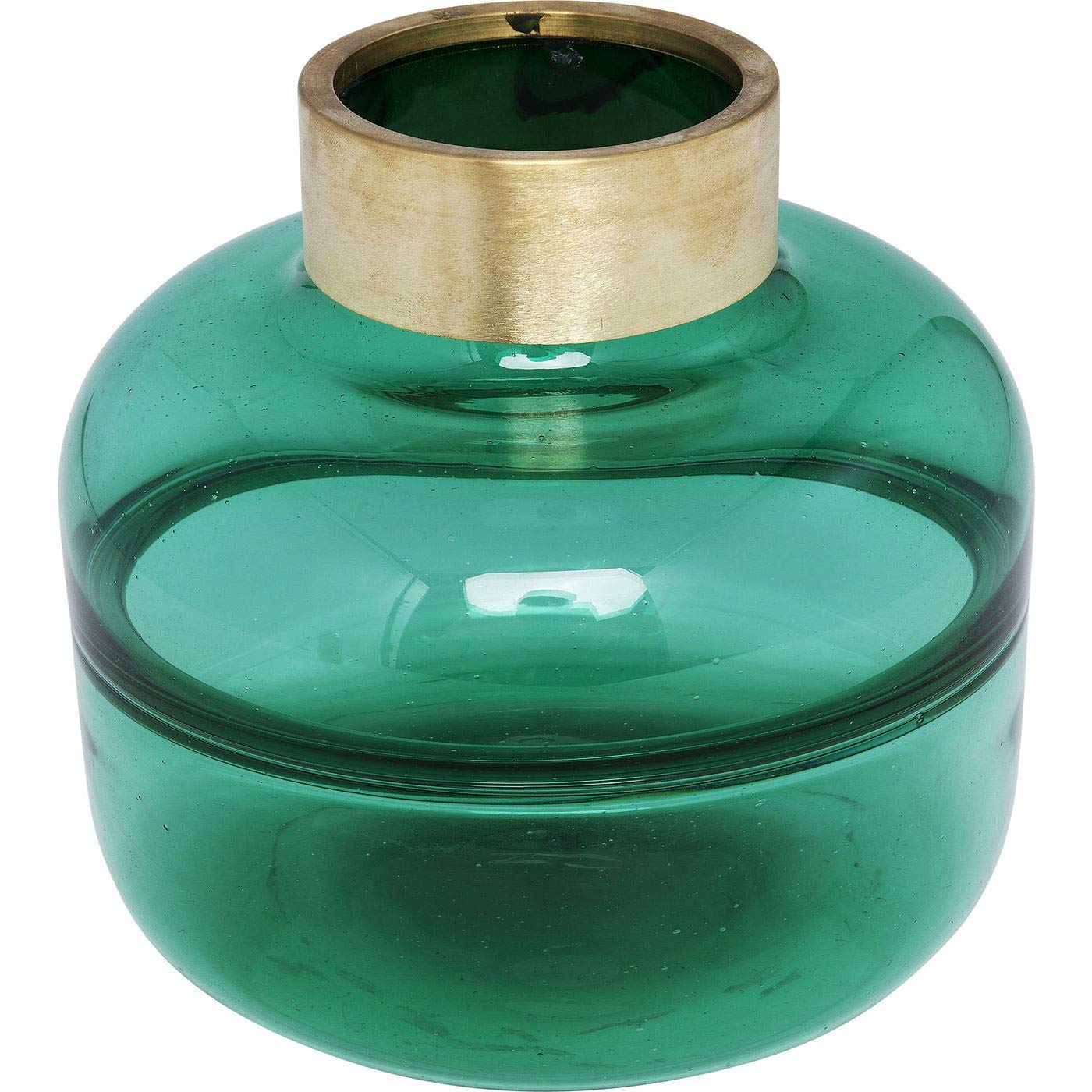 kare-design-positano-belly-vase-gr-n-glas-messing-21x23x23-cm image 1