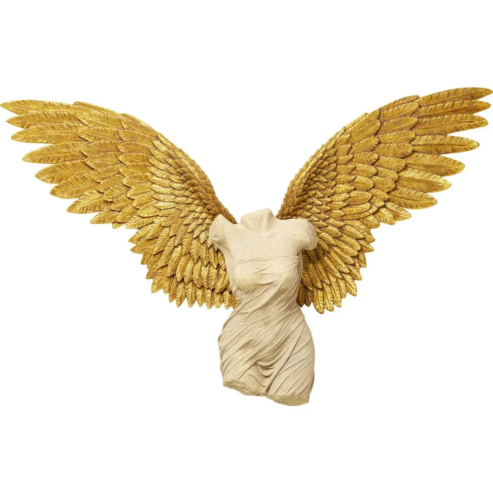 kare-design-wandschmuck-guardian-angel-female-gold-beige-140x203cm-xxl-skulptur- image 1