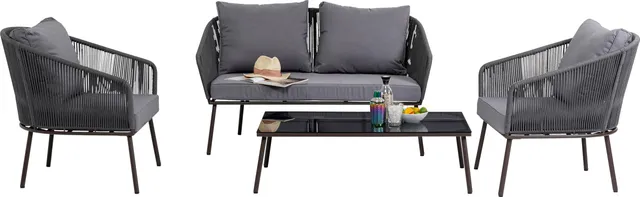 kare-design-sitzgruppe-elba-quattro-grau-outdoor-lounge-set-2-sitzer-2-sessel-ti image 1