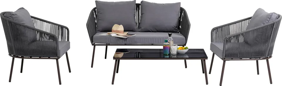 kare-design-sitzgruppe-elba-quattro-grau-outdoor-lounge-set-2-sitzer-2-sessel-ti image 1