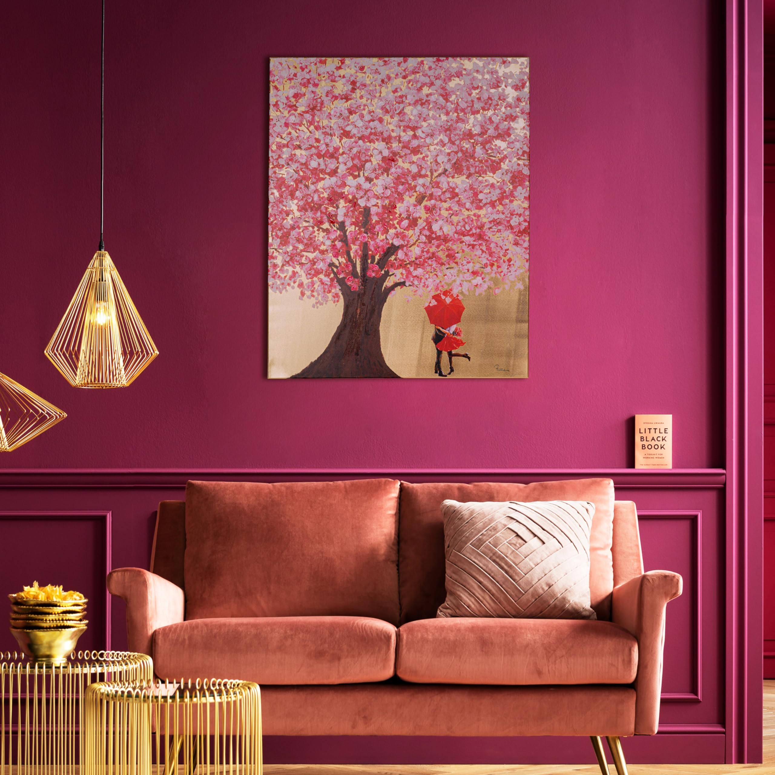 kare-design-bild-touched-flower-couple-gold-pink-wandbild-100x80-cm-mit-rahmen image 2
