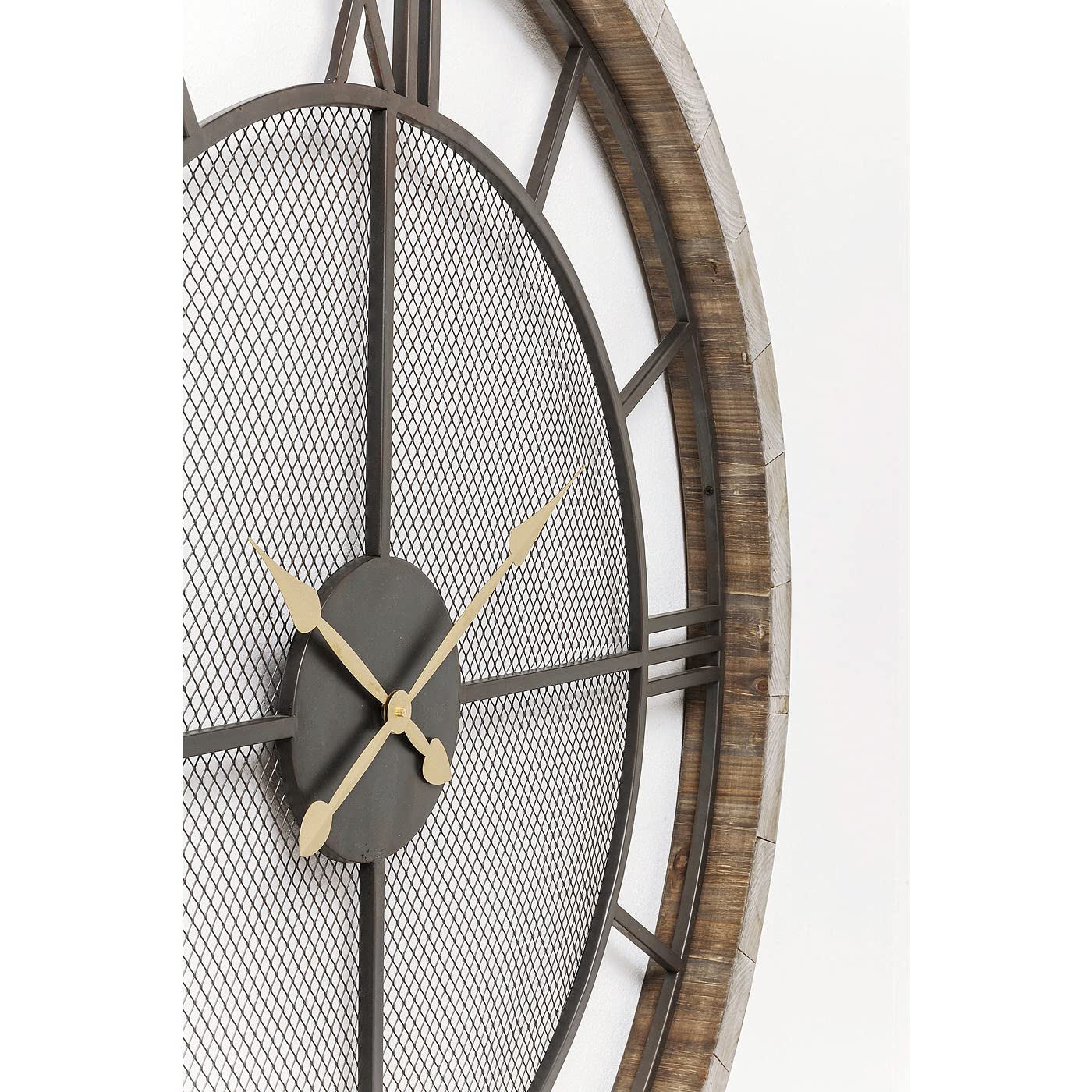 kare-design-wanduhr-village-grau-121-cm-massivholz-121x121x8-cm image 6