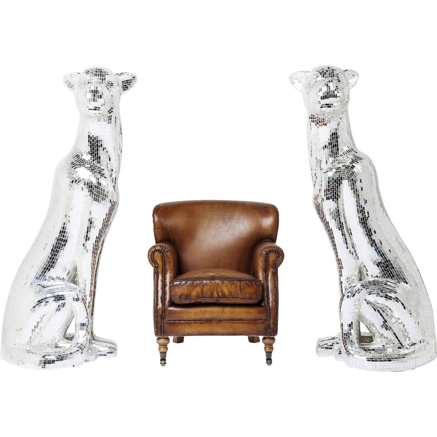 kare-design-welcome-panther-links-xl-silber-mosaik-dekofigur-150x68x55-cm image 3