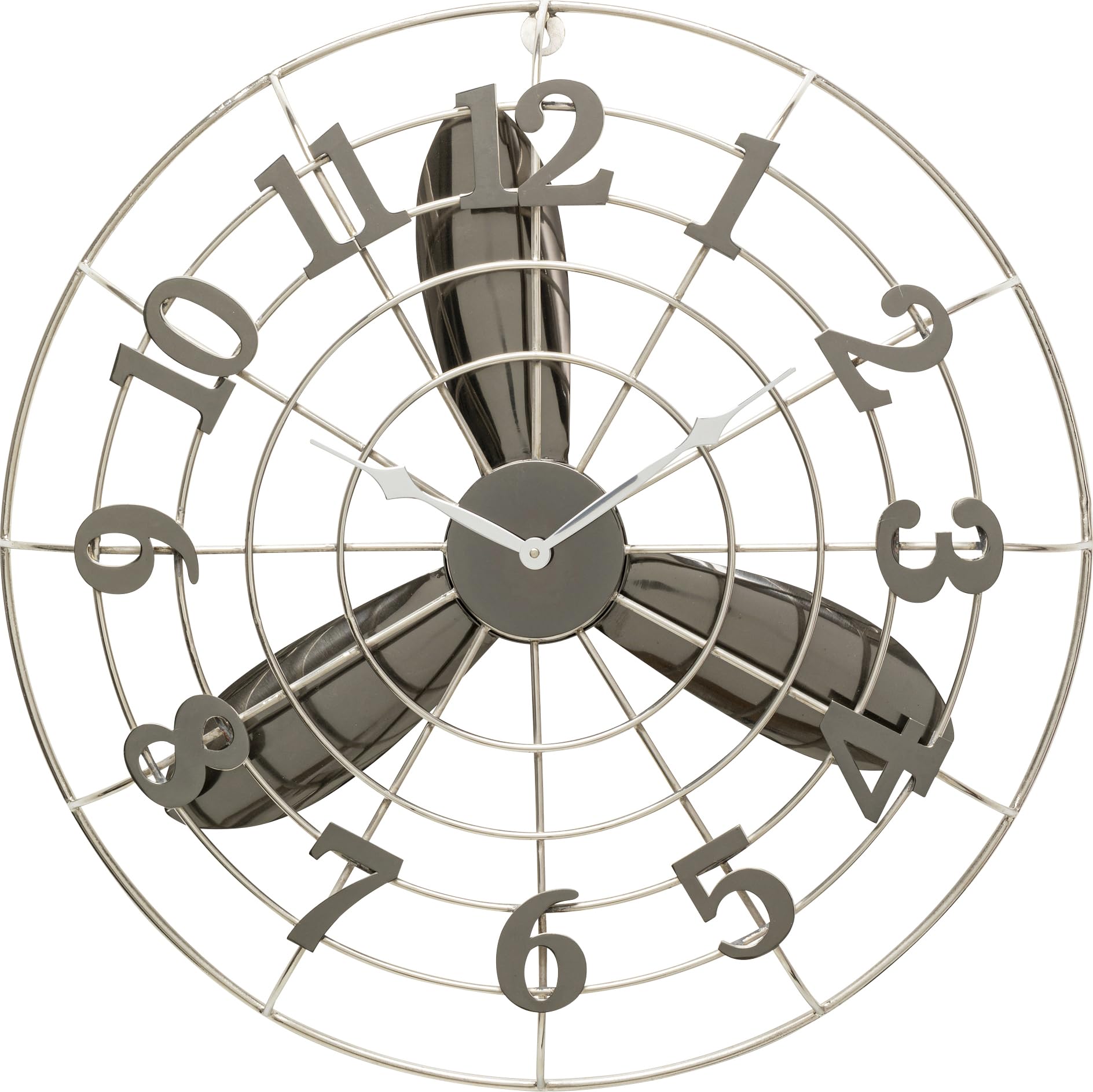 kare-design-wanduhr-fan-blade-silber-61-cm-metall image 1