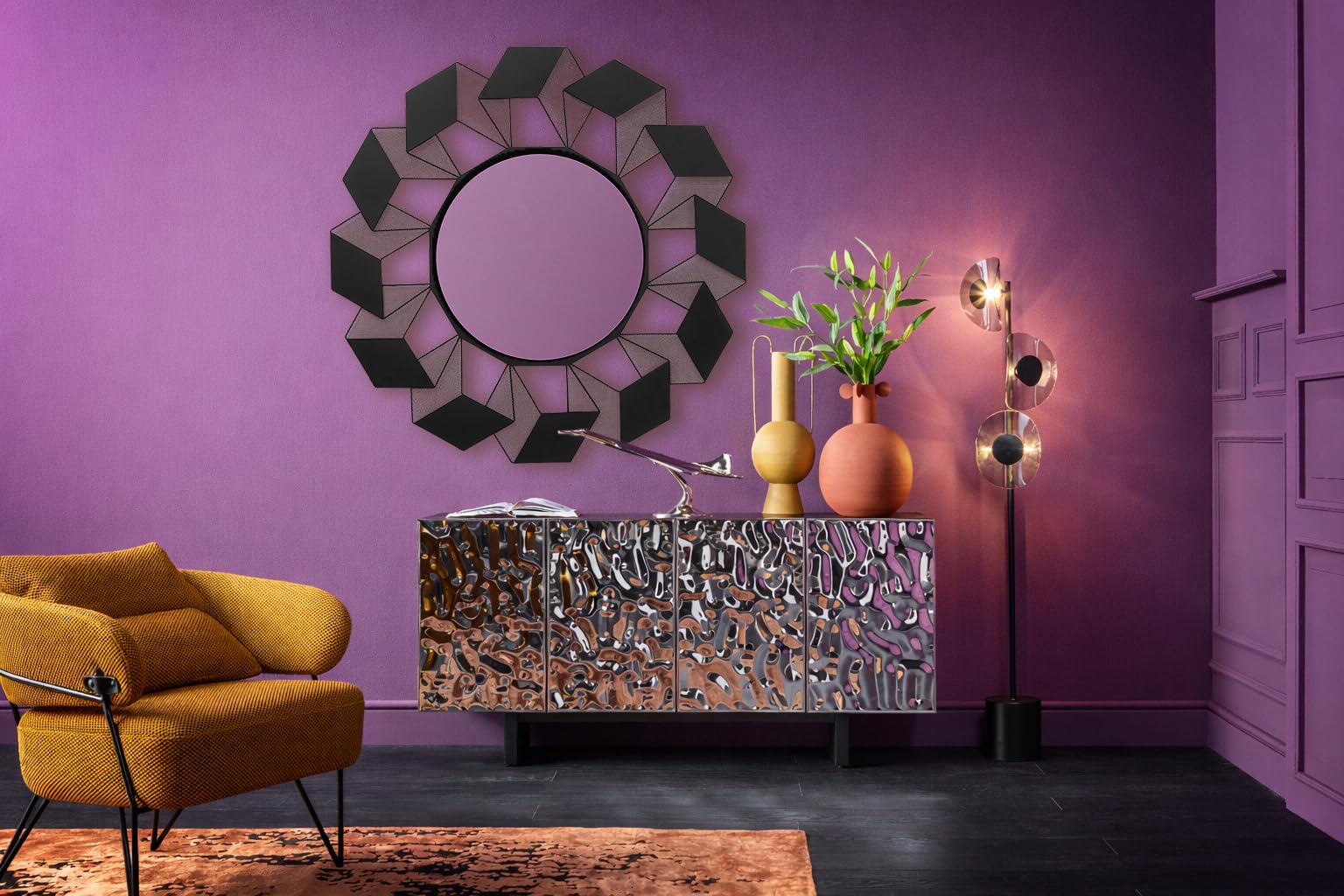 kare-design-carino-sideboard-silber-schwarz-chrom-80x151x41-cm-mit-4-t-ren-push- image 2