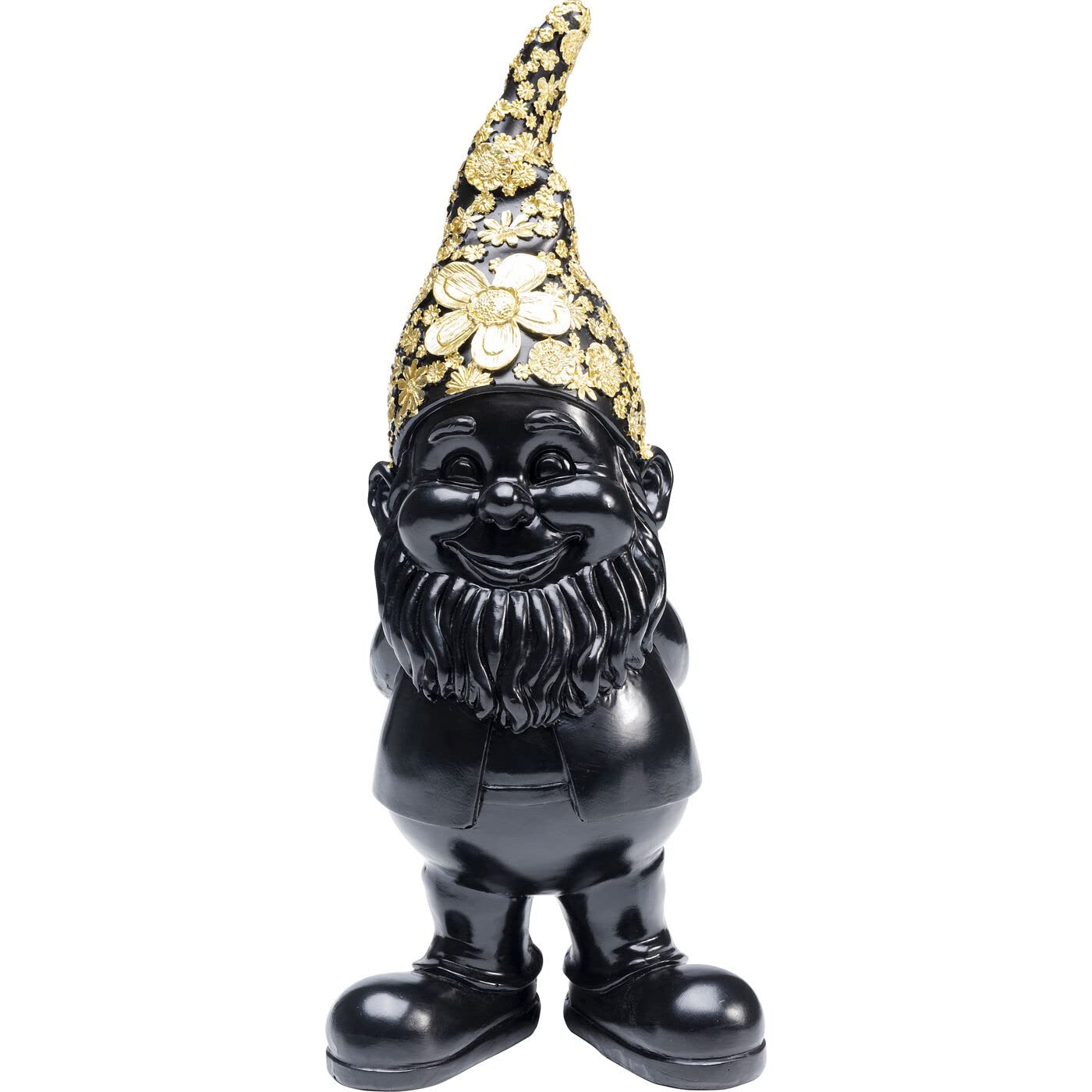 kare-design-deko-figur-zwerg-standing-schwarz-gold-30x12x9-cm image 1