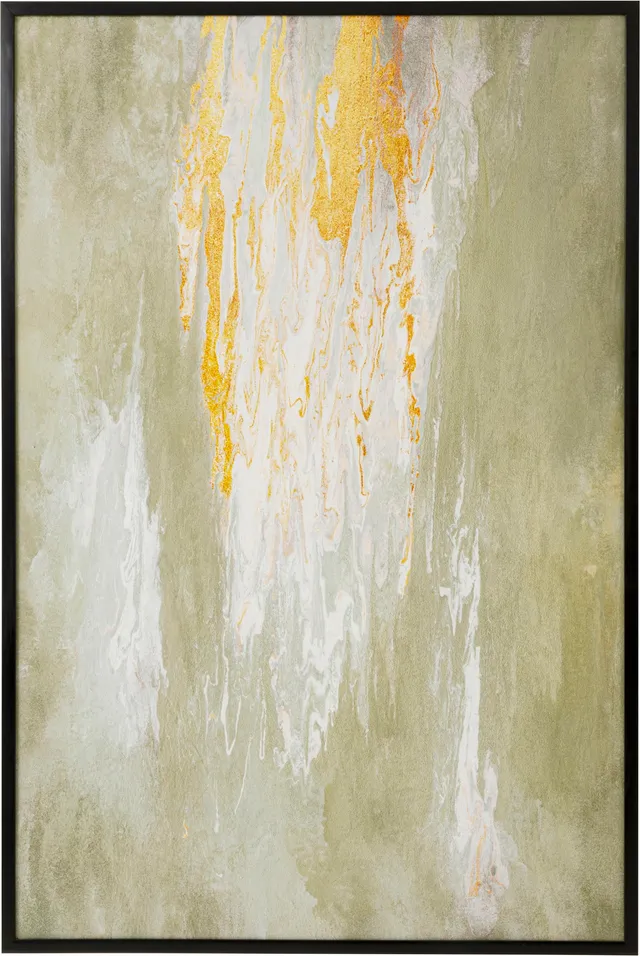 kare-design-leinwandbild-artistas-gr-n-gerahmtes-wandbild-80x120-cm image 1