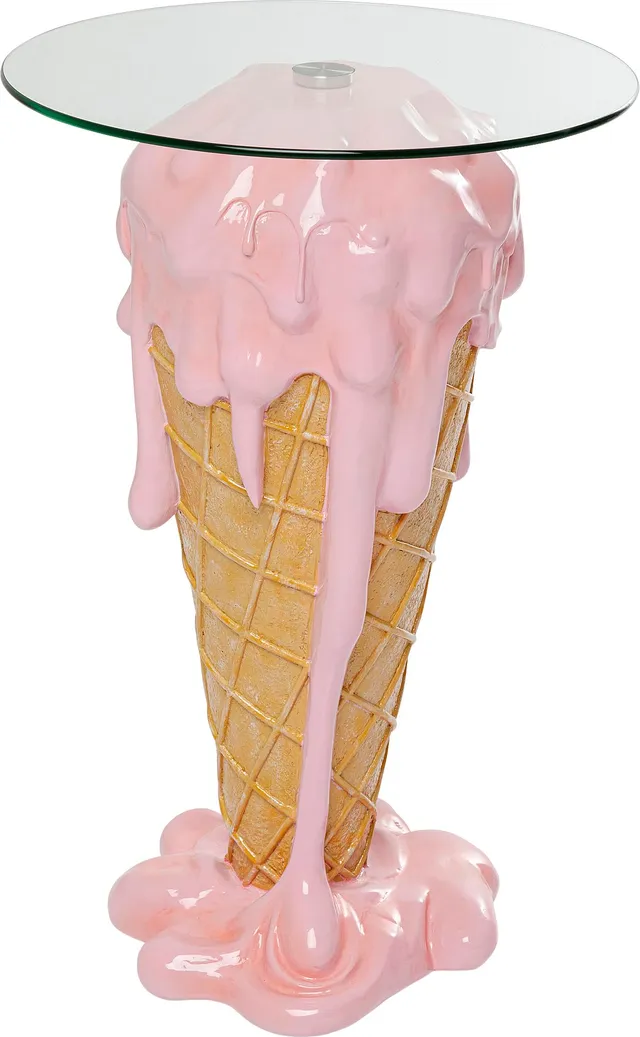kare-design-beistelltisch-icecream-rosa-braun-72x48x48-cm-glastisch-eisfu image 1