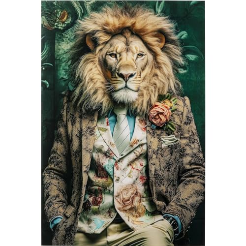 kare-design-mister-lion-glasbild-mehrfarbig-150x100-cm-esg-glas image 6