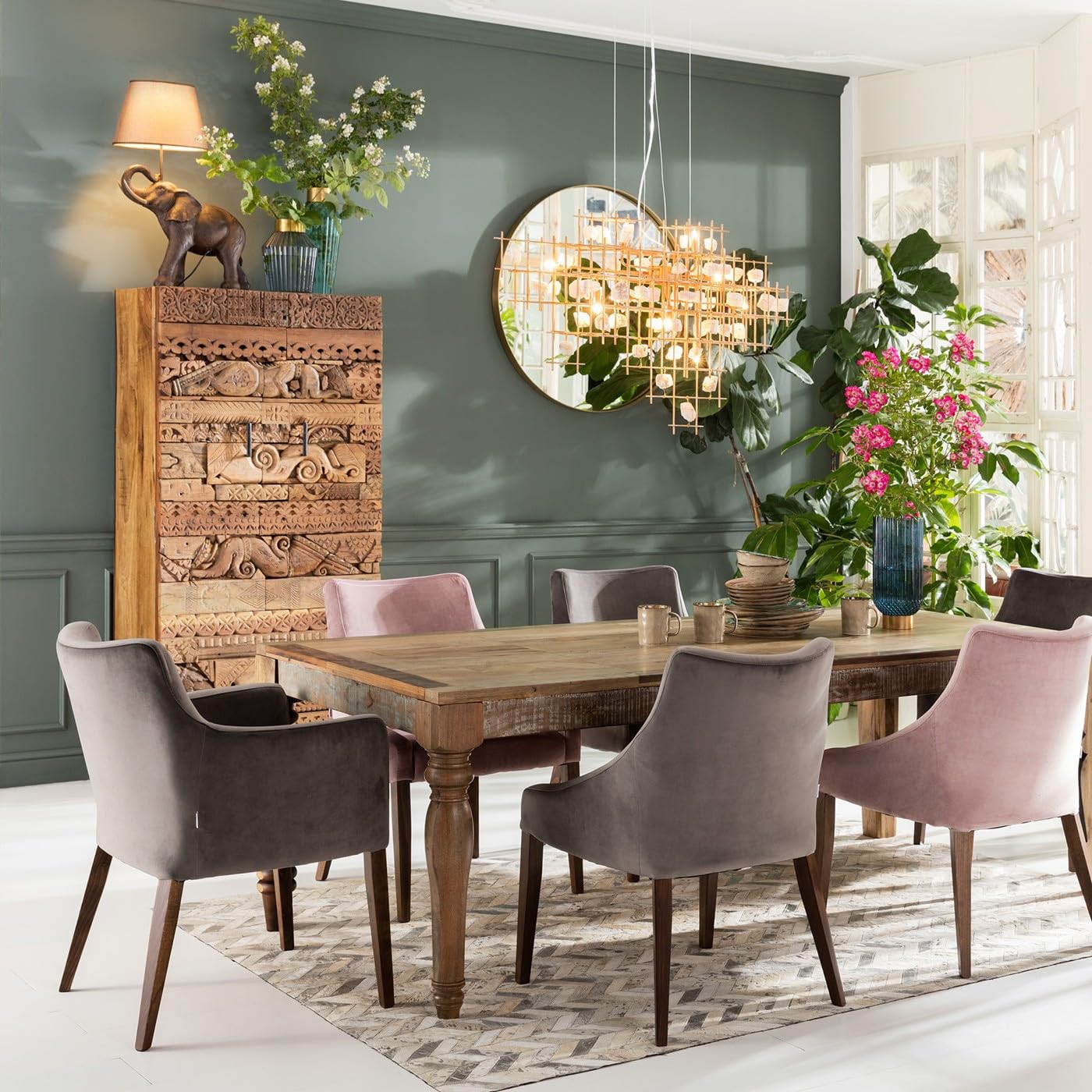 kare-design-mode-armlehnstuhl-grau-samtoptik-87x58x67cm image 2